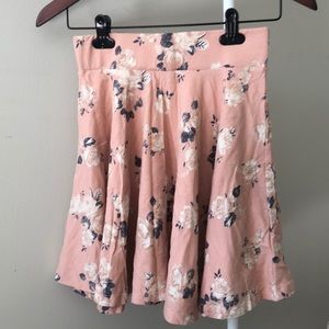 Cotton Floral Mini Skirt in Pink